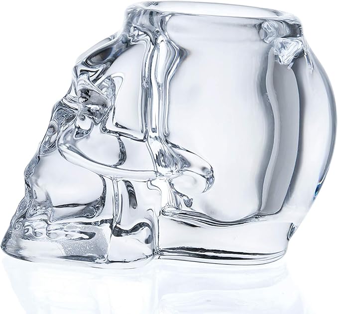 Diamond Star Glass Candle Holder Skull Halloween Tealight Candle Holder Decorative Votive Candle Holders for Home Party (clear)-Ruum Studio Home