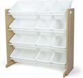 Humble Crew Kids Toy Storage Organizer with 12 Plastic Bins, Natural Wood/White – Removable Bins for Playroom, Bedroom, Toddler Furniture for Boys and Girls Ages-Ruum Studio Home