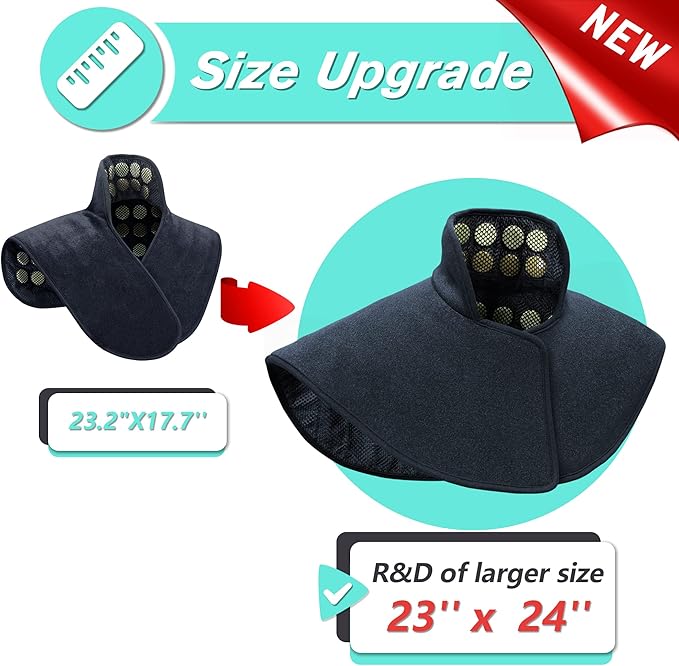 UTK Heating Pad for Neck and Shoulders,Natural Jade Tourmaline,Upgrade Size to Cover More Areas of Neck,Shoulder,Shoulder Blade and Back(23''x 24'')|Gift for Dad-Ruum Studio Home