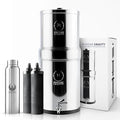 Gravity Water Filter System 2.25 Gallons NSF Certified - AISI 304 Stainless Steel Countertop Water Filtration with 2 Smart (Black) Carbon Filter Elements & Stainless Steel Water Spigot-Ruum Studio Home