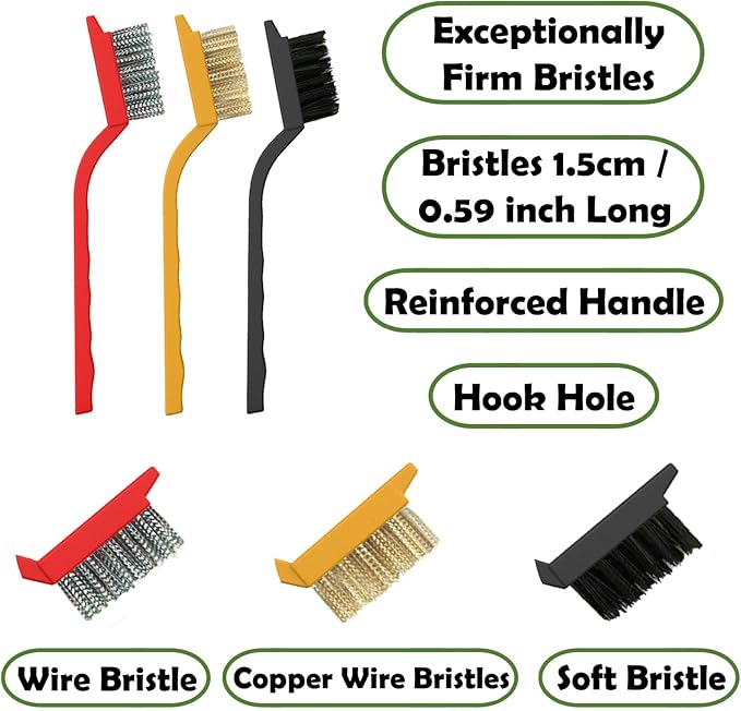 Crevice Cleaning Brush Set, Multi-Purpose Hard Bristle Brushes for Deep Cleaning Kitchen, Bathroom, Grout, Sink, Cup, Teapot, Bottle, Blender, Corners, Tight Spaces & More-Ruum Studio Home