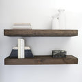Modern Floating Shelves 3 Inches Thick for Wall, Wide Shelves for Kitchen, Living Room, Bedroom, and Bathroom, Natural Pine Wood, Rustic Wooden Shelf, (Set of 2) (Jacobean, 60Lx3Hx6D)-Ruum Studio Home