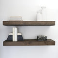 Modern Floating Shelves 3 Inches Thick for Wall, Wide Shelves for Kitchen, Living Room, Bedroom, and Bathroom, Natural Pine Wood, Rustic Wooden Shelf, (Set of 2) (Jacobean, 48Lx3Hx8D)-Ruum Studio Home