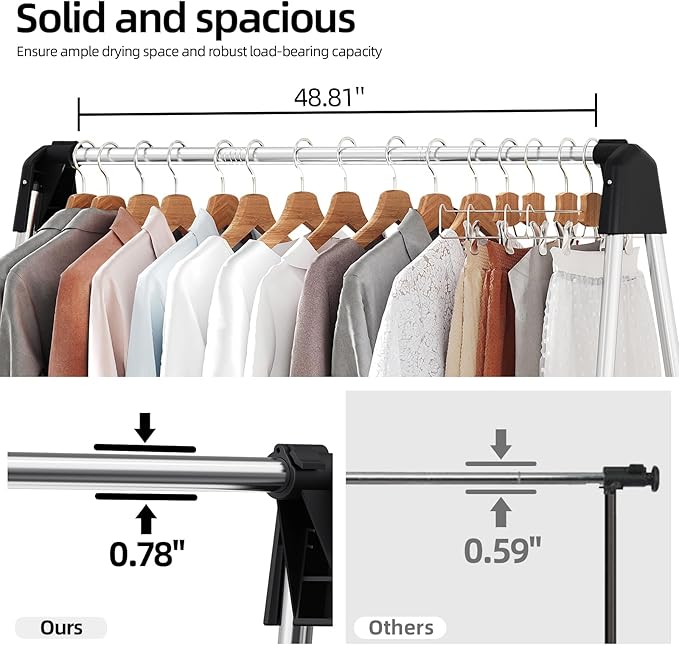APEXCHASER Clothes Drying Rack Foldable, Stainless Steel Laundry Drying Rack Collapsible, Clothes Hanger for Sweater Baby Clothes Towel for Indoor & Outdoor, Portable Clothes Airer for Travel-Ruum Studio Home