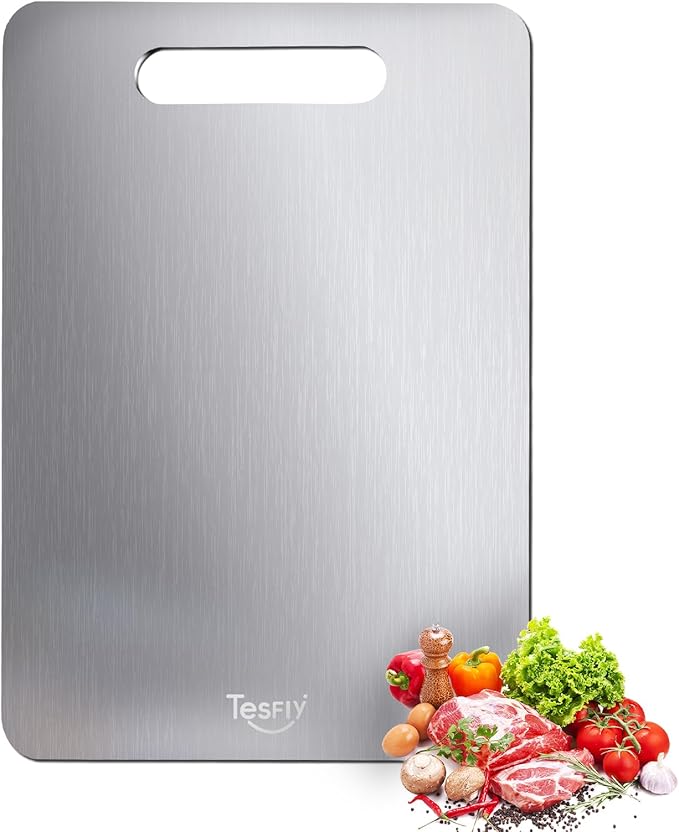 New Titanium Cutting Board - 100% Pure Titanium Cutting Boards For Kitchen,Easy to clean, Double-sided food-grade Cutting Board For Cutting Meats, Fruits And Vegetables（18 * 12）-Ruum Studio Home