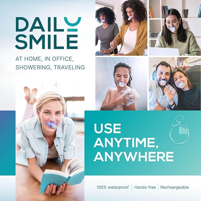 Teeth Whitening Kit with LED - Formulated for Sensitive Teeth, Hands-Free, Waterproof LED Light and 4 Gel Pens, Instant Results-Ruum Studio Home