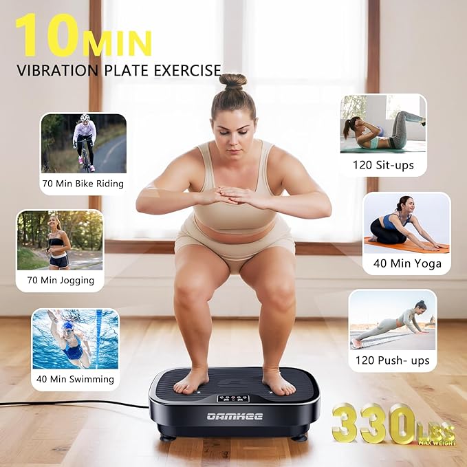 Vibration Plate Exercise Machine for Lymphatic Drainage, 2025 Advanced Triple Motors Vibrating Equipment for Weight Loss, Whole Body Workout with Magnetic Acupoints, Gym Home Shake Board for Fitness-Ruum Studio Home