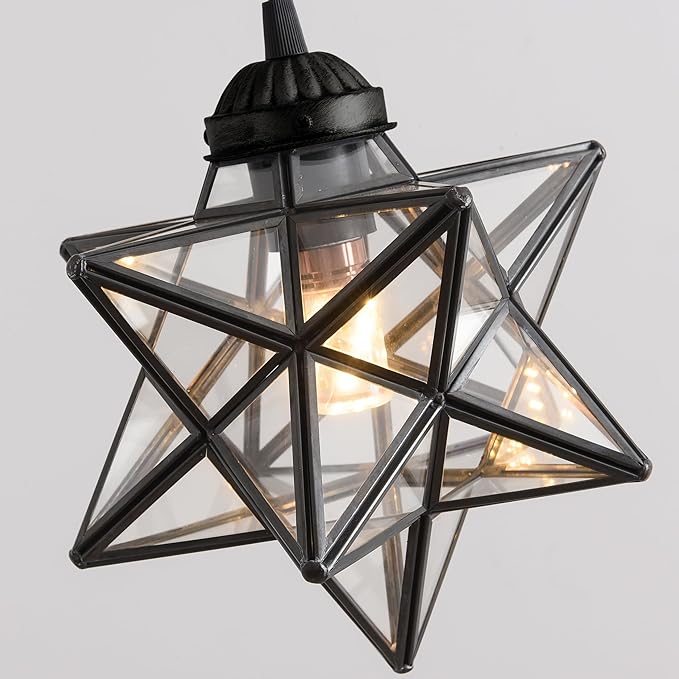 Clear Glass Chandeliers Lighting Pendant Lights for Kitchen Island Dining Room Light Fixture Chandeliers Hanging Light with Warm Light Bulb-Ruum Studio Home