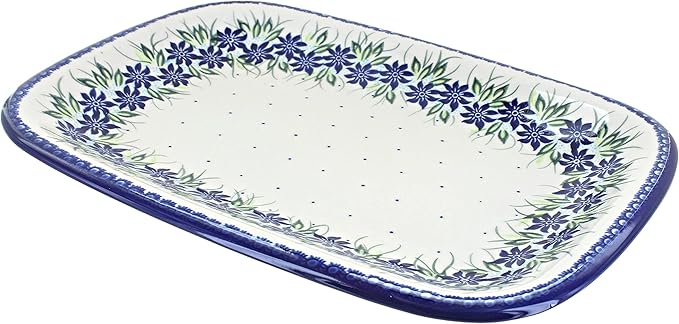 Blue Rose Polish Pottery Sierra Large Rectangular Serving Platter-Ruum Studio Home
