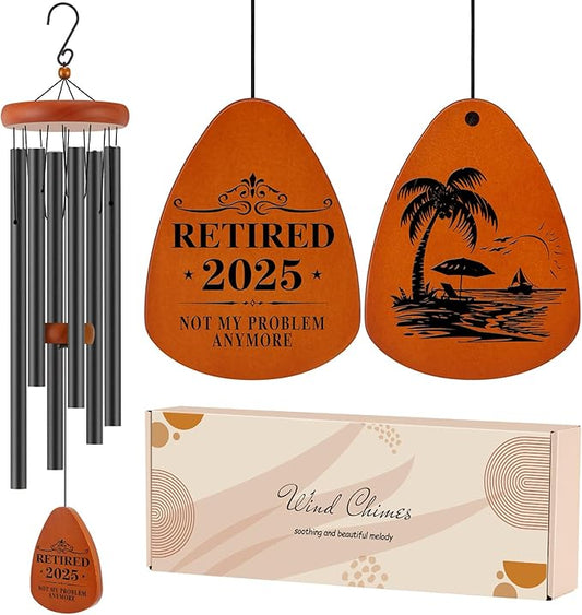 Retirement Gift for Woman Men Coworker Teacher Nurses Friends Mom Dad Grandma Grandpa Retirees, Coworkers Farewell Going Away Gift, 32" Wind Chimes Retirement Decorations-Ruum Studio Home