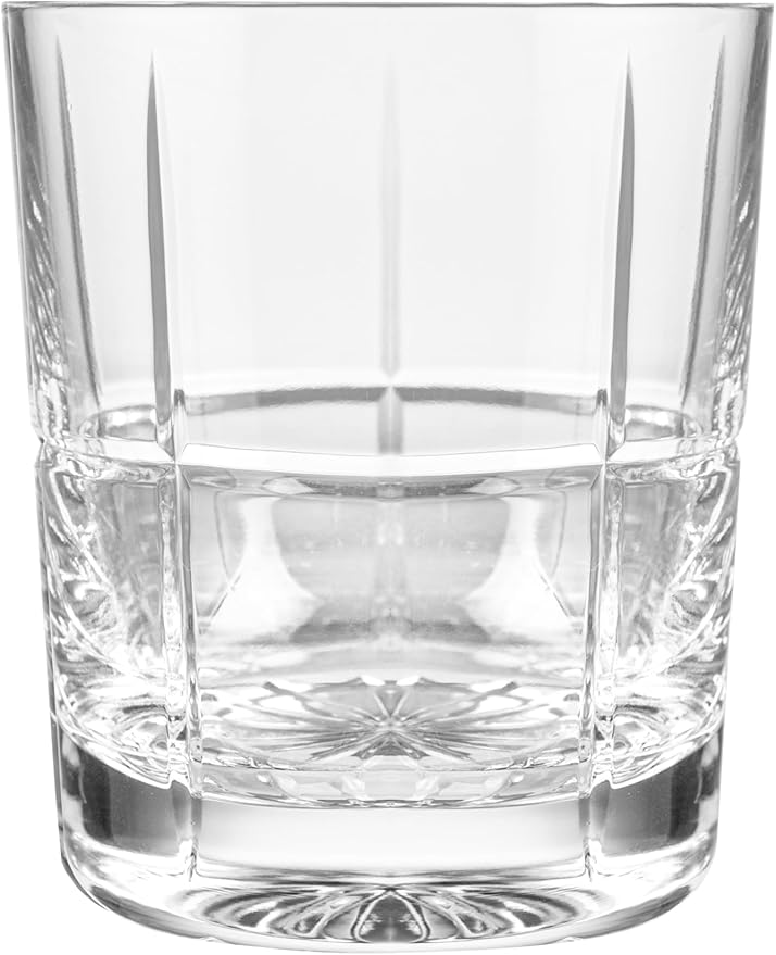 Barski Tumbler Glass - Double Old Fashioned - Set of 6 Glasses - Hand Cut Crystal - Designed DOF tumblers - For Whiskey - Bourbon - Water - Beverage - Drinking Glasses - 9 oz. - Made in Europe-Ruum Studio Home