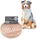 The Slowdown Bowl Silicone Slow Feeder for Dogs & Puppies, Slow Eating, Modern Lick Mat Design, Reduces Gulping, Fits 2 Cups 7.5” Across x 1.5” Tall, Mealtime Challenge, Medium-Tan-Ruum Studio Home