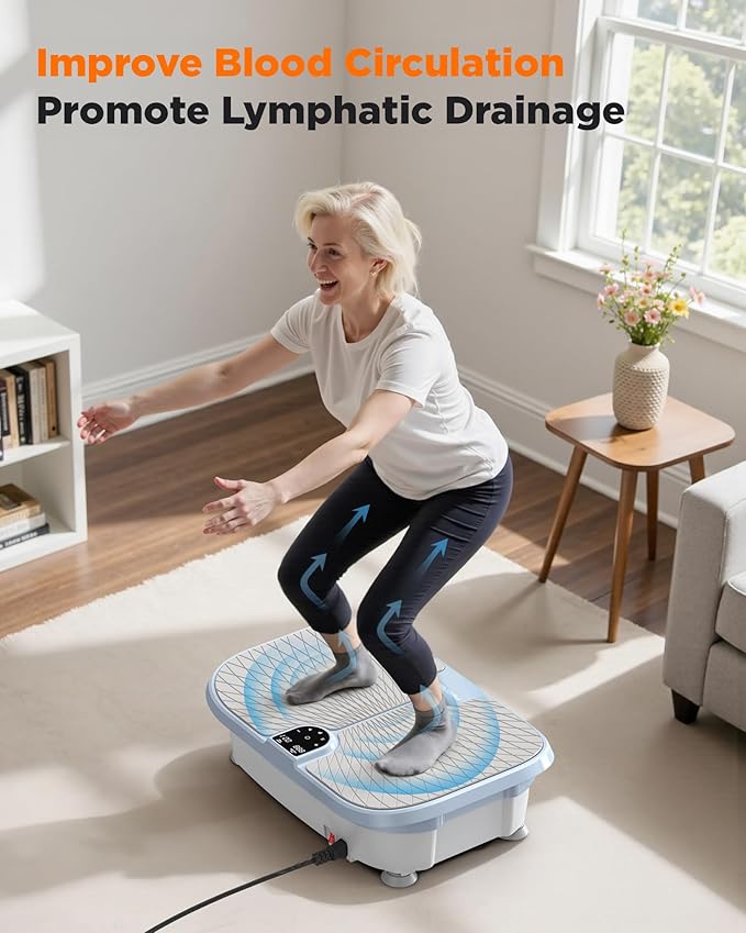 FEIERDUN Vibration Plate Exercise Machine, 400 LBS Capacity Vibration Plate for Lymphatic Drainage, Max Space for Whole-Body Workout & Relaxation at Home-Ruum Studio Home