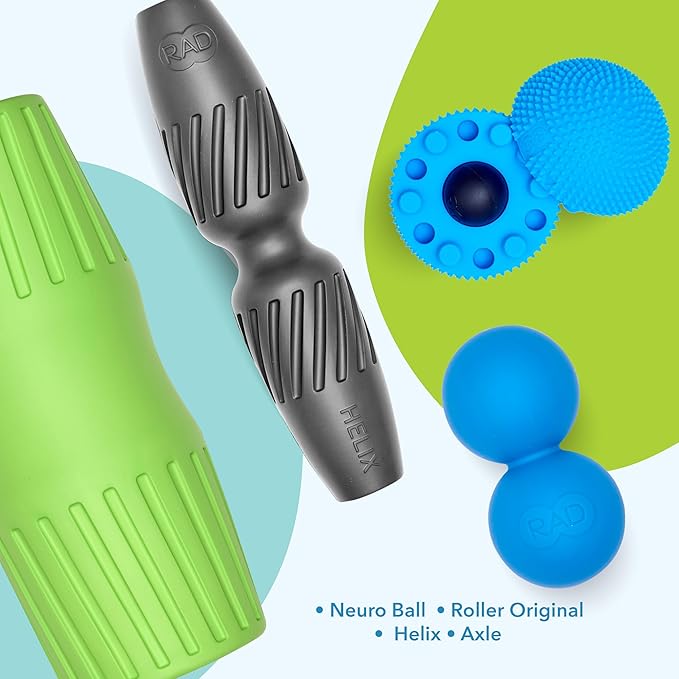 RAD Back Relief Massage Set – Myofascial Release Bundle for Back Pain, Muscle Recovery, and Mobility - Includes Exercise Foam Rollers, XL Peanut Massage Ball, and Neuro Ball Foot Roller-Ruum Studio Home
