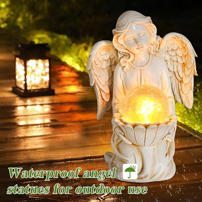Angel Statue Outdoor Decor, Angel Gardening Gifts with Solar LED Lights-Ruum Studio Home