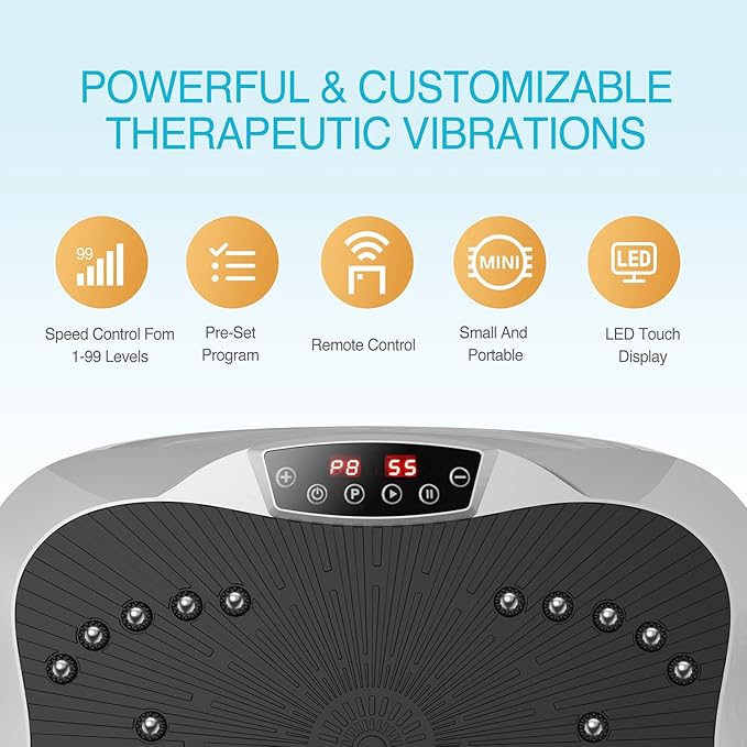 AXV Vibration Plate Exercise Machine Whole Body Workout Vibrate Fitness Platform Lymphatic Drainage Machine for Weight Loss Shaping Toning Wellness Home Gyms Workout-Ruum Studio Home