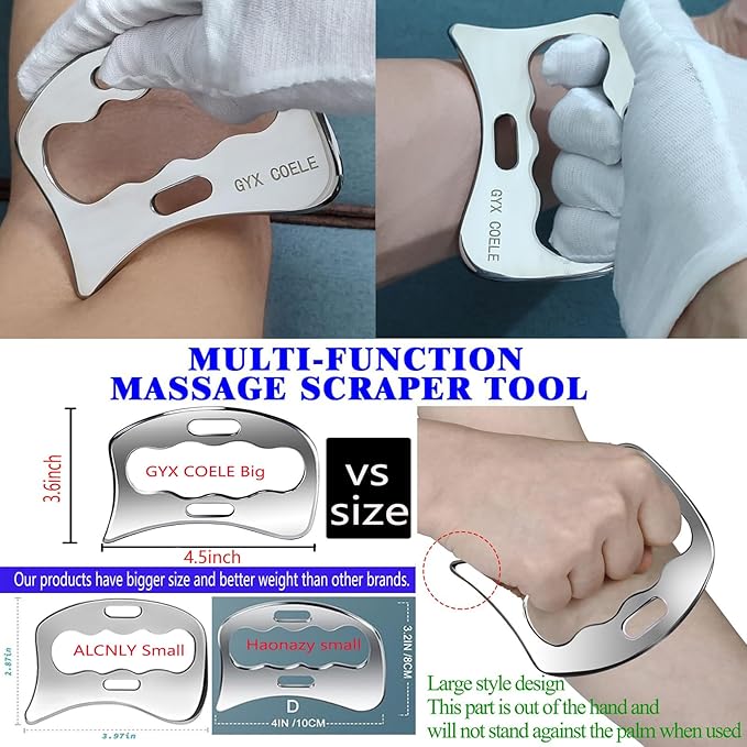 Professional Stainless Steel Muscle Scraper Tools Set,IASTM Massage Scraping Tools for Muscle Treatment(6pcs)-Ruum Studio Home