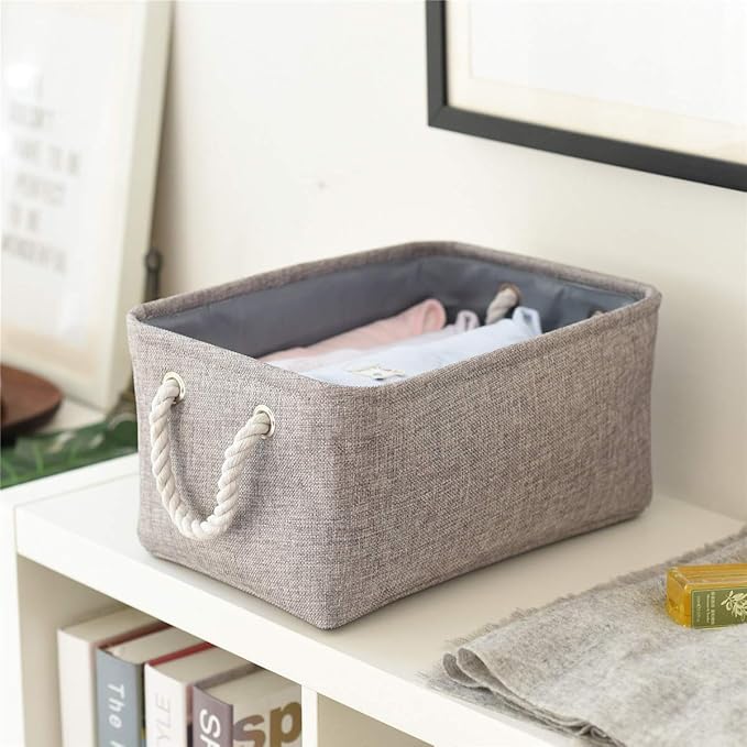 TheWarmHome Large Storage Bins- Storage Baskets for Organizing Shelves, Basket Organizer for Closet Bookshelf Dog Toy Nursery Clothes Laundry Home Organization, Fabric Storage Cubes W/Handles-Ruum Studio Home