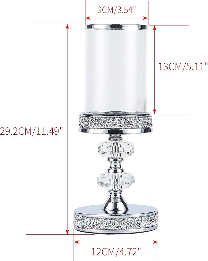 Pillar Candle Holders, Candle Holders for Pillar Candle, Crystal Candlesticks Holder for Home Decor, Wedding, Events, Coffee Dining Table CH048MD-Ruum Studio Home
