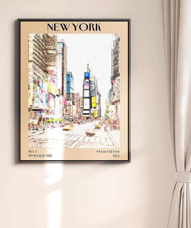 Retro Vintage New York Wall Art Print - 11x14 Unframed Poster - New York City Souvenirs, Cute Trendy Colorful Wall Decor (Times Square, 11x14")-Ruum Studio Home