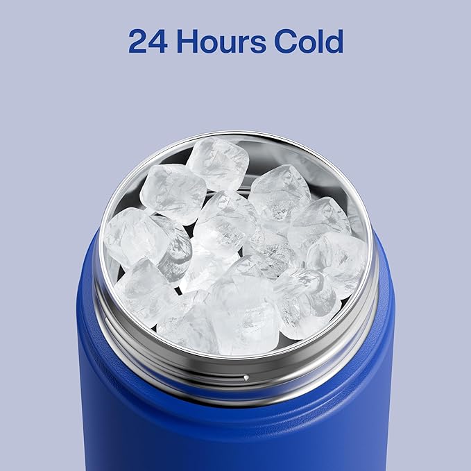 Insulated Water Bottle with Straw Stainless Steel Water Bottle, Leak-Proof, BPA-Free, Double Wall Vacuum Keeps Cold for 24 Hours for Sports, Travel, School (26 oz, Royal Blue)-Ruum Studio Home