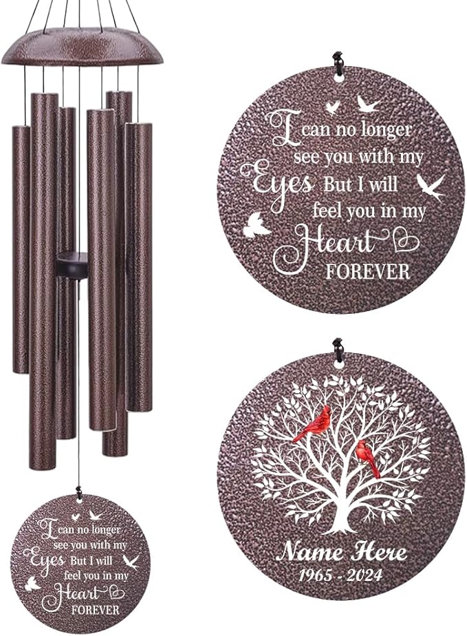 Personalized Cardinal Wind Chimes for Loss of Loved One, Sympathy Gifts for Loss of Mother Father Daughter Brother Sister Best Friend Keepsake Outdoor Garden Yard Home A Limb Has Fallen-Ruum Studio Home