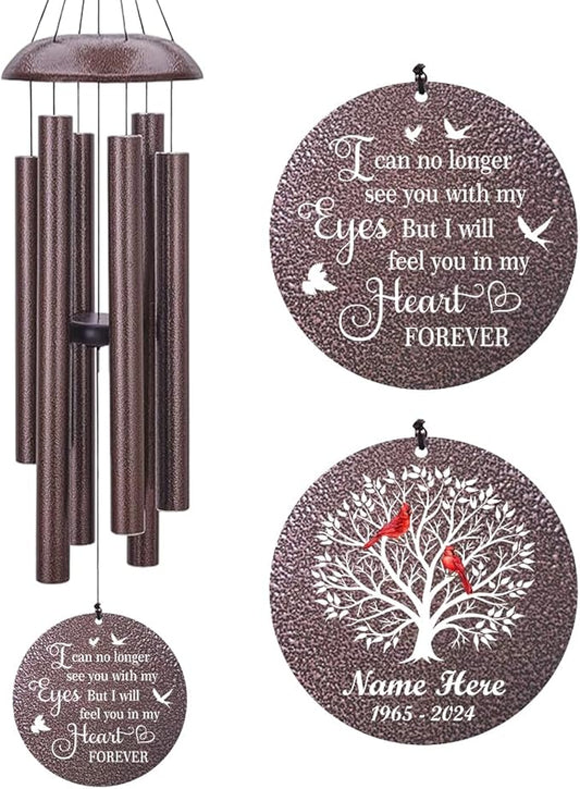 Personalized Cardinal Wind Chimes for Loss of Loved One, Sympathy Gifts for Loss of Mother Father Daughter Brother Sister Best Friend Keepsake Outdoor Garden Yard Home A Limb Has Fallen-Ruum Studio Home