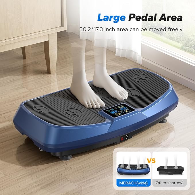 MERACH Vibration Plate Exercise Machine, 3D & 4D Vibration Plate with 2 Tension Ropes LED Display, Whole Body Vibration Platform for Women Men, Exercise Equipment for Home-Ruum Studio Home