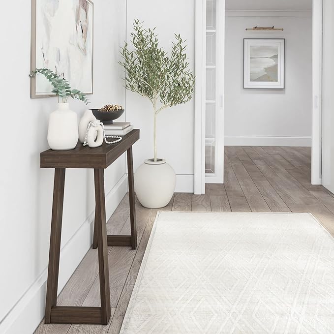 Plank+Beam Solid Wood Console Table, 36 Inch, Sofa Table, Narrow Entryway Table for Hallway, Behind The Couch, Living Room, Foyer, Easy Assembly, Walnut-Ruum Studio Home