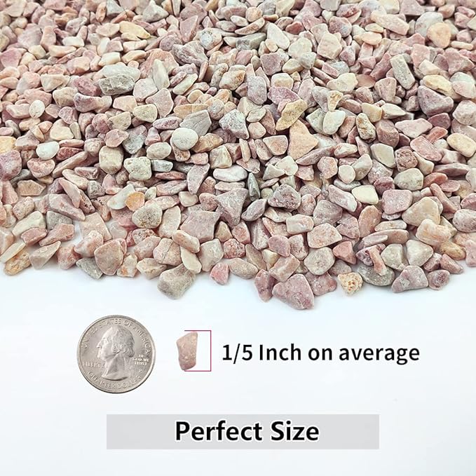 2LB Succulent and Cactus Gravel Pebbles, 1/5 Inch Natural Decorative Polished Stones, River Rocks for Plants, Vases, Aquariums, Terrarium and Outdoor Gardening,Peach-Ruum Studio Home