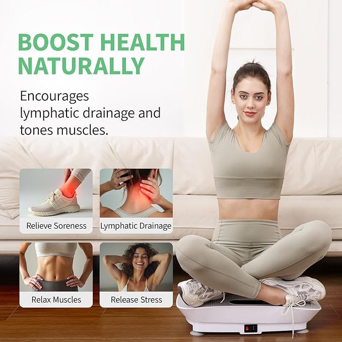 Yesoul Vibration Plate Exercise Machine for Lymphatic Drainage Weight Loss, Power Plate Vibration Platform with Bluetooth Remote, Full Whole Body Workout Equipment for Women Men, 300-400 lbs Capacity-Ruum Studio Home