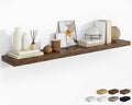 RICHFOCUS 72Inch Floating Shelves for Wall 1 Pack Shelves for Bedroom|Kitchen|Bathroom Wall Mounted Rustic Wood Floating Shelf with Invisible Brackets for Books|Storage|Decor, Rustic Brown-Ruum Studio Home