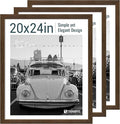 20x24 Poster Frame 3 Pack - Brown Woodgrain, Wood Picture Frame, Wall Gallery Frame - Wall Hanging-Ruum Studio Home