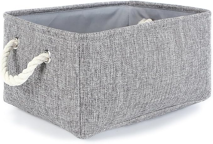 TheWarmHome Storage Bins Basket - Storage Baskets for Organizing Shelves,Home Closet Organizer for Book Shelf Organization,Fabric Storage Cubes,Medium Decorative Grey Basket Gift-Ruum Studio Home