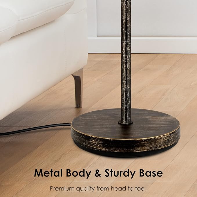 BoostArea Torchiere Floor Lamp Antique Bronze, 24W Super Bright LED Standing Lamp, 3000K Dimmable Pole Lamp with Rotary Switch, 70 Inch Tall Metal Modern Floor Lamps for Living Room/Bedroom/Office/Den-Ruum Studio Home