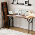 Frylr Small Folding Computer Desk – Portable 55.1 Inch Foldable Laptop Table, Collapsible and Compact for Easy and Fast Setup, Lightweight for Small Spaces, Home Craft and Study Use, Dark Walnut-Ruum Studio Home