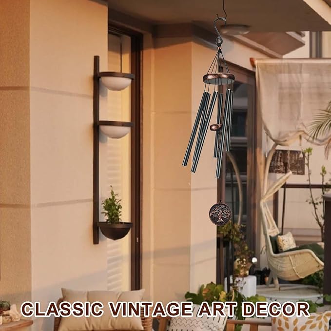 Wind Chimes for Outside, Tree of Life Deep Tone Vintage Wind Chime Outdoor Clearance, Sympathy/Memorial/Festivals/Birthday Gift for Mom Dad Grandma, Home Garden Patio Decor (32" Tree of Life)-Ruum Studio Home