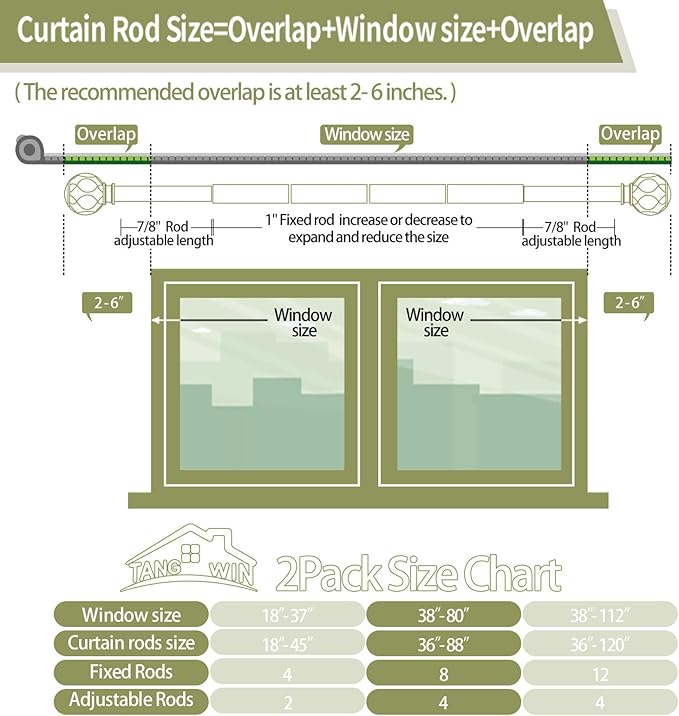 Gold Adjustable Curtain Rods for Windows:Farmhouse Heavy Duty Curtain Rod for Bedroom Living Room,Boho Decorative Rustic Drapery Rod with Vintage Coastal Texture Finial,Brass Gold 2Pack 36-88"-Ruum Studio Home
