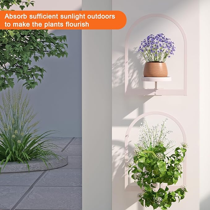 Wall Plant Holder, Wall Planter for Indoor Plants, Window Plant shelves for Multiple Plants Indoor Outdoor, Framed Plant Holder for Home Decor (3 Pack)-Ruum Studio Home