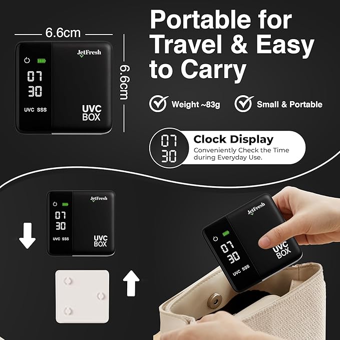 UV Toothbrush Sanitizer Holder & Cleaner with LED Clock Display & Hot Air Drying – Wall-Mounted UV Tooth Brush Holder for Bathroom Decor, Travel Use, Rechargeable Portable Design, Fits All Brushes-Ruum Studio Home