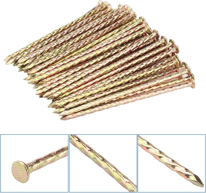 100 PCS 6 Inch Spiral Metal Galvanized Landscape Spikes, Galvanized Non-Rust Metal Garden Stakes, Garden Nails for Artificial Turf, Weed Barrier, Tent, Carpentry and More, by GENHAKON.-Ruum Studio Home