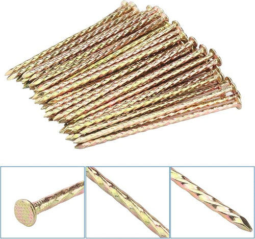 100 PCS 6 Inch Spiral Metal Galvanized Landscape Spikes, Galvanized Non-Rust Metal Garden Stakes, Garden Nails for Artificial Turf, Weed Barrier, Tent, Carpentry and More, by GENHAKON.-Ruum Studio Home