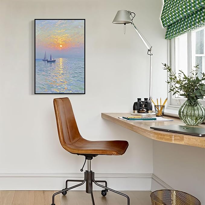 Coastal sailboat scenery poster art decor ocean nautical room decor beautiful sailboat seascape decor suitable for beach villa-Ruum Studio Home