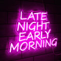 Bar Neon Sign Late Night Early Morning Neon Signs for Wall Decor Beer LED Neon Sign Pink Letter Neon Light Sign Dimmable Neon Lights for Bedroom Bar Party Hotel Club Party Man Cave Decor-Ruum Studio Home