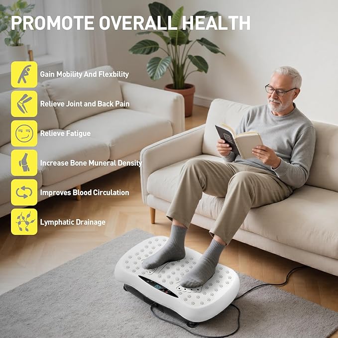 Vibration Plate Exercise Machine, Vibrating Platform for Lymphatic Drainage with 120 Speeds, Upgraded Vibrated Plates for Weight Loss, Full Body Workout Equipment for Fitness at Home-Ruum Studio Home
