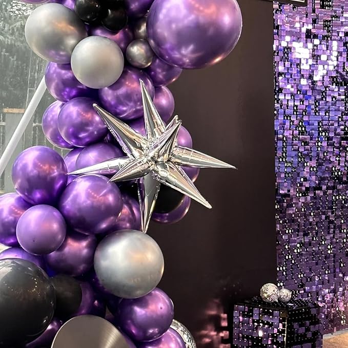 130pcs Metallic Purple Balloons Different Sizes 18" 12" 10" 5" Chrome Purple Latex Balloon Garland Arch Kit for Birthday Baby Shower Graduation Wedding Gender Reveal Party Decorations-Ruum Studio Home