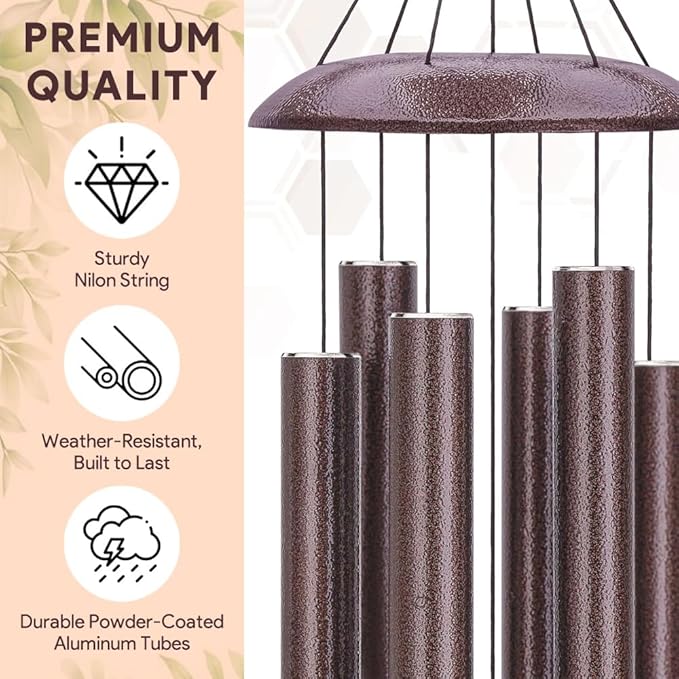 Personalized Wind Chimes for Loss of Loved One, Bereavement & in Memory Wind Chimes, Sympathy Gifts in Memory of Father, Mother, or a Loved One-Ruum Studio Home