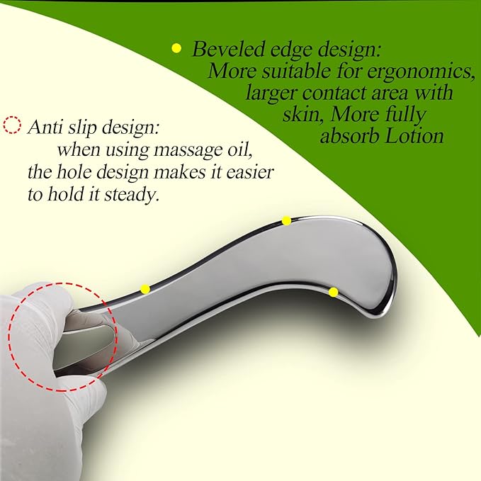 BYYDDIY Stainless Steel Gua Sha Muscle Scraper Tools,Scraping Massage Tools,Scar Tissue Tool,Guasha Massage Scraper Tool,IASTM Tools,Fascia Scraper,Soft Tissue Massage Tool, Guasha Tool for Body-Ruum Studio Home