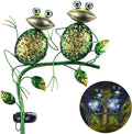 Afirst Solar Lights Outdoor Decorative Metal Sitting Frogs Hollow Out White LED Metal Waterproof Garden Stake Lights for Walkway Pathway Lawn Patio Yard Decorations-Ruum Studio Home
