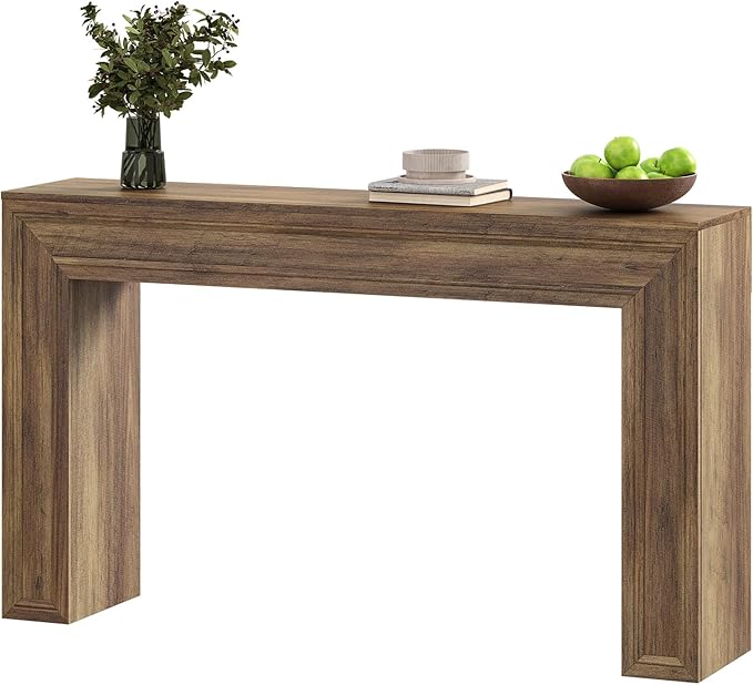 Rresyet 55 Inch Long Console Table, Sofa Table Behind Sofa, Wooden Entryway Table, Farmhouse Entryway Table for Entry, Hallway, Living Room (Wood)-Ruum Studio Home